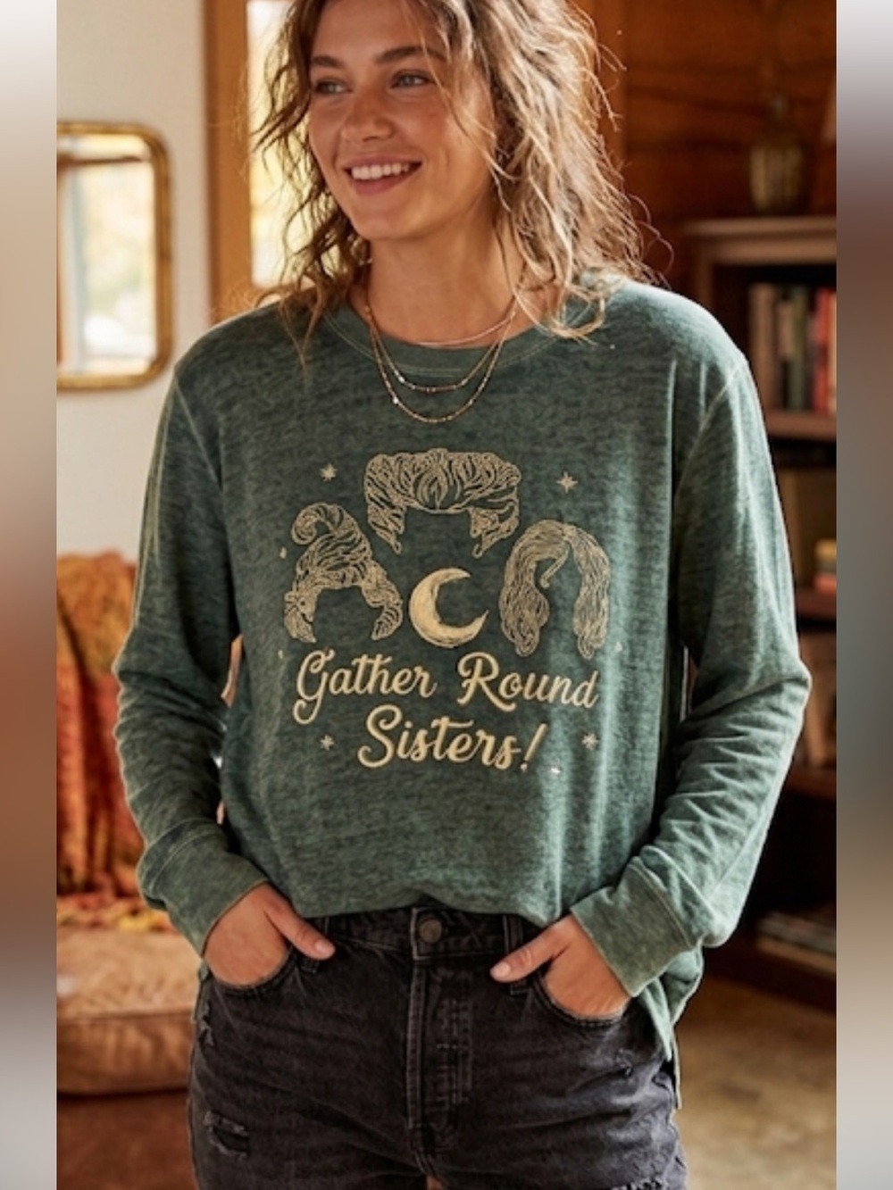 Hocus Pocus Disney Mad Engine Sweatshirt Embroidered Sz 18/20